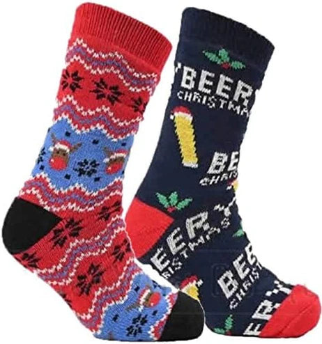 Thermal Socks Mens | Warm Winter Socks Men's | Thermal Socks Wool | Heat Machine Slipper Socks Mens | Men's Heat Machine Santa Socks | Slipper Socks Novelty One Size Uk 6-11