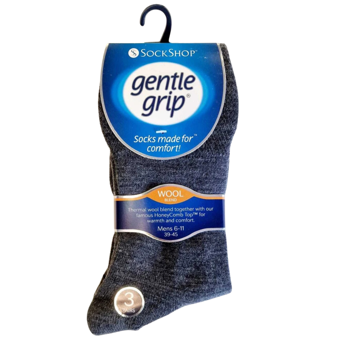 Best Thermal Socks Mens | Warm Winter Socks men's | Gentle Grip Honeycomb Mens Sock | Wool Rich Socks Men's | Black Socks Mens | UK 6-11
