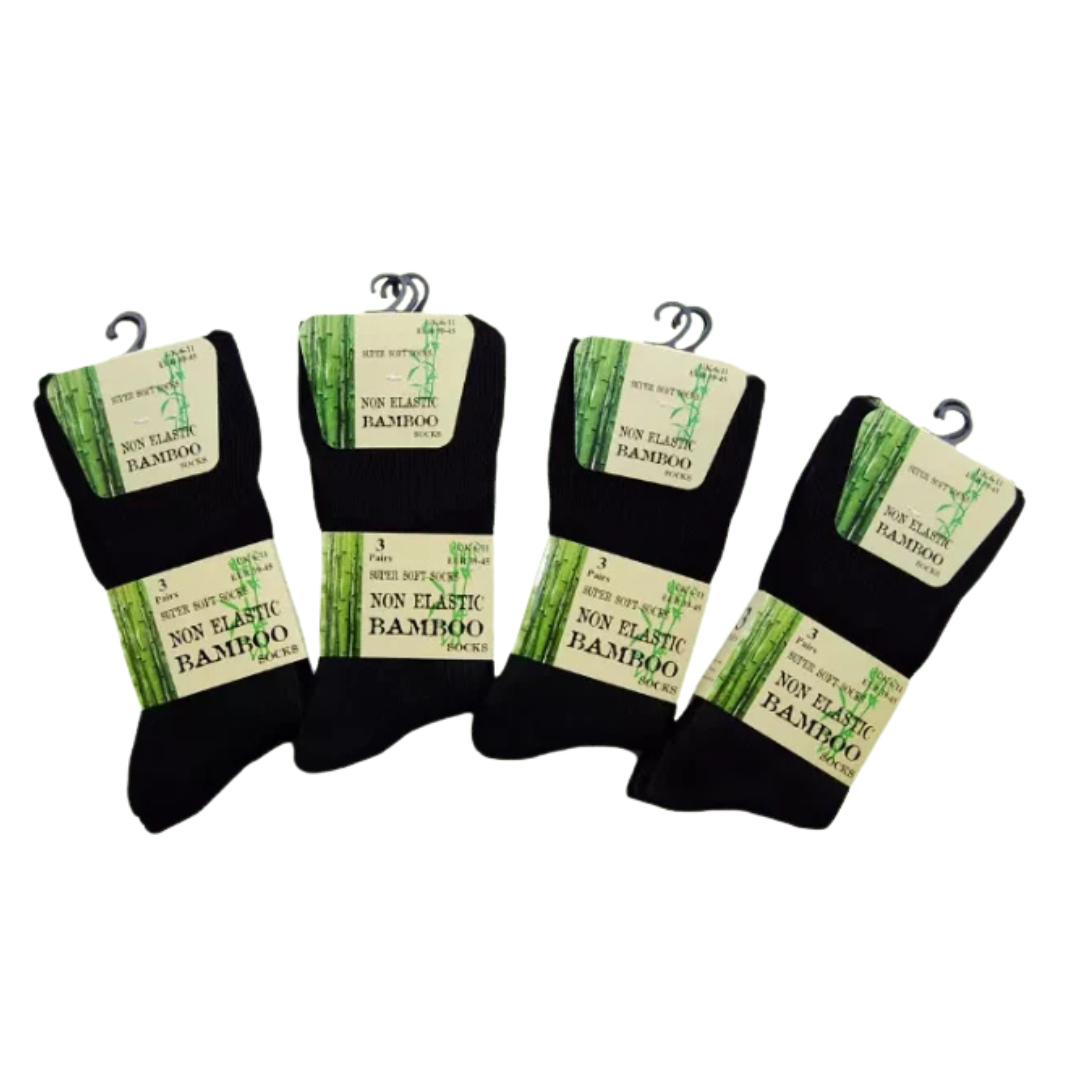 Mens Comfort Wear Black Bamboo Socks | Soft Anti Bacterial Socks | Mens Comfort Wear Black Bamboo Socks | Soft Anti Bacterial Socks UK 6-11