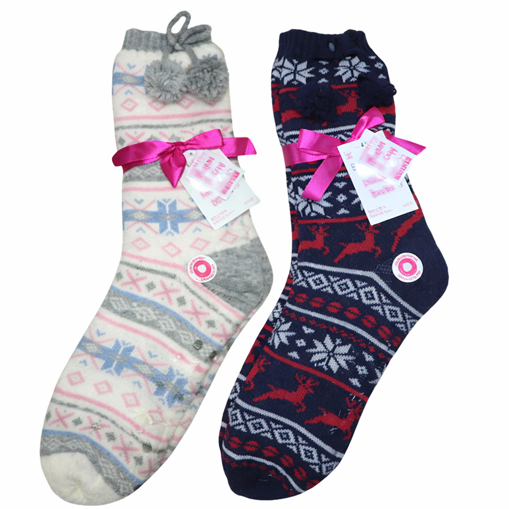 Best Thermal Socks Womens | Ultra Warm Socks for Women | Christmas Socks | Chunky Slipper Socks women | Non-Skid Gripper Socks UK 4-8