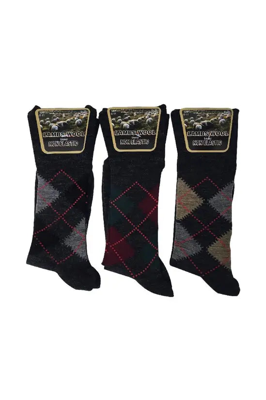 Best Thermal Socks Mens | Warm Winter Socks Men's | Wool Rich Socks Men's | Mens Argyle Knee High Socks | Soft Wool Blend Boot Socks Uk 6-11