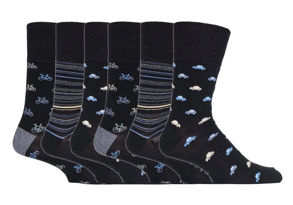 Gentle Grip Non Binding Men's Socks | Men's Non Binding Crew Socks | Cotton Rich Non Binding Honeycomb Top Uk 6-11