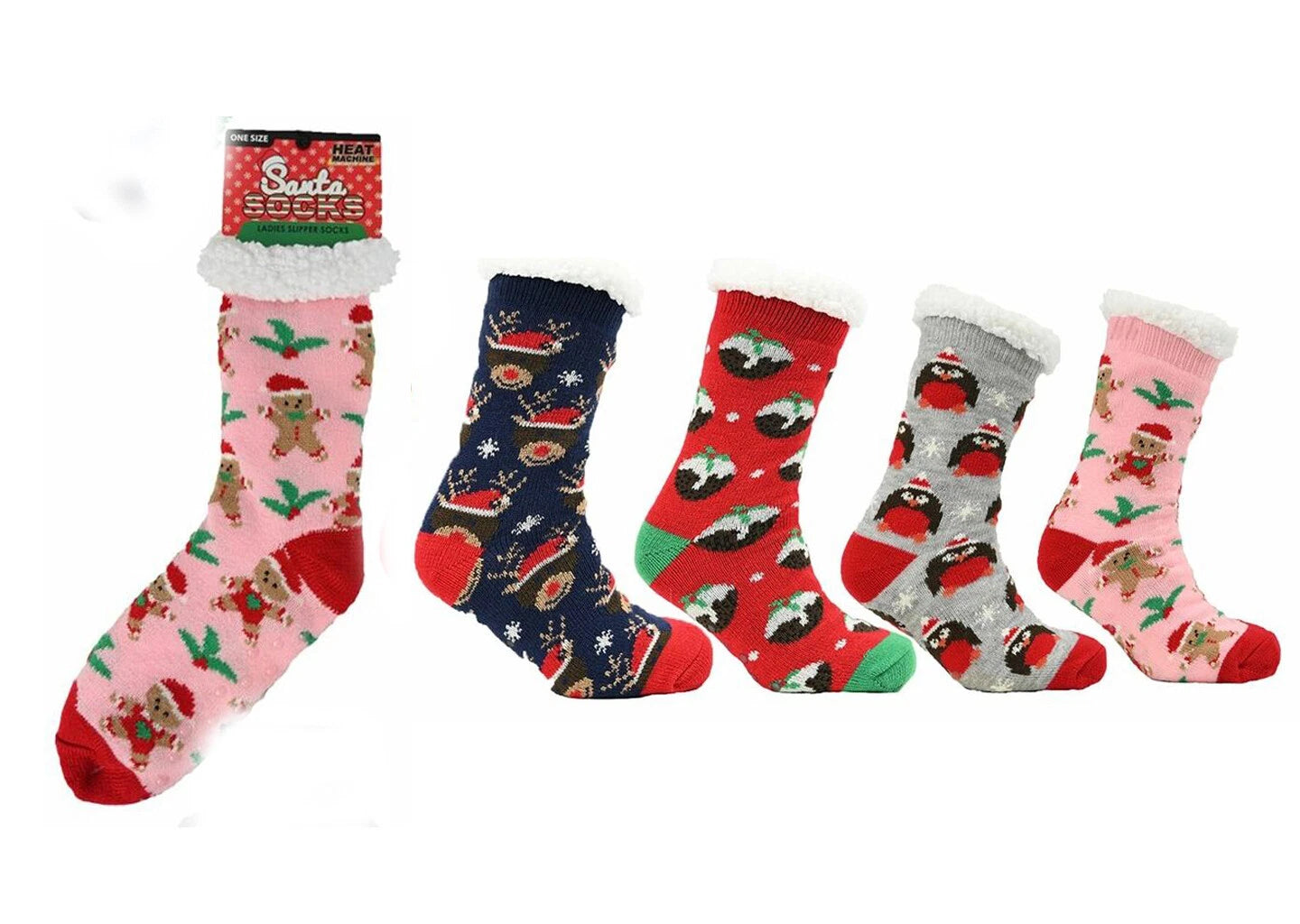Best Slipper Socks Women | Mid Calf Socks Women | Super Soft Ladies Socks | Ladies Heat Machine Santa Socks | Slipper Socks Novelty One Size Uk 4-7