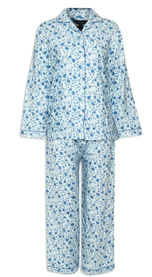 Nightdress for Womens | Long Sleeve Nightie | Full Sleeves Womens Pyjamas Set | Blue Seas by Champion Ladies Brushed Cotton Nightdress Size 12-26