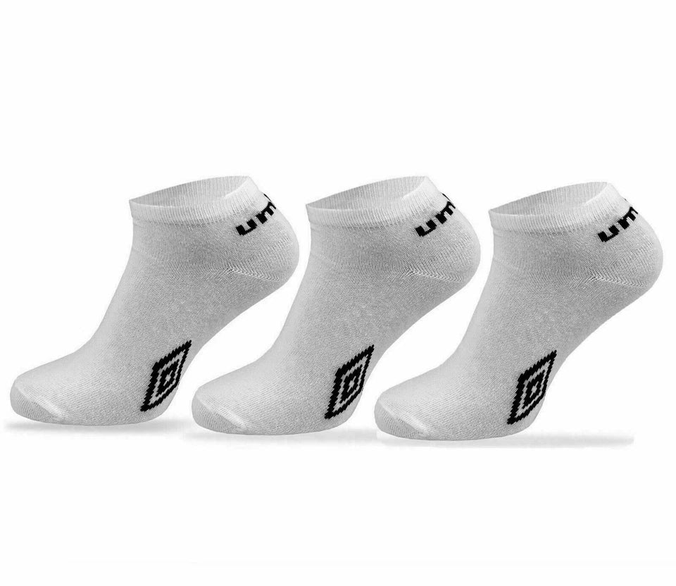 Best Ankle Socks for Men | Mens Trainer Socks | Premium Mens Socks | Mens Official Summer Umbro Trainer Liner Socks | Ankle Socks White Black Size 6-11