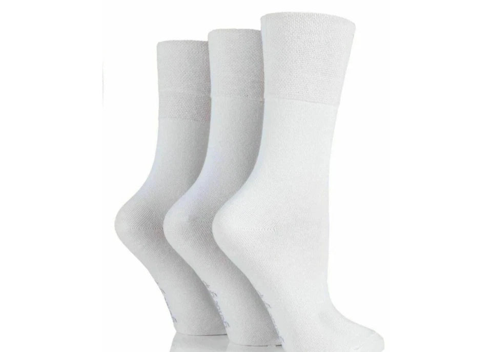 Gentle Grip Non Binding Socks Women's | Non-Elastic Cotton Rich Socks | Non Binding Socks Women | Mid Calf Non Elastic Honeycomb Socks Women Uk4-8
