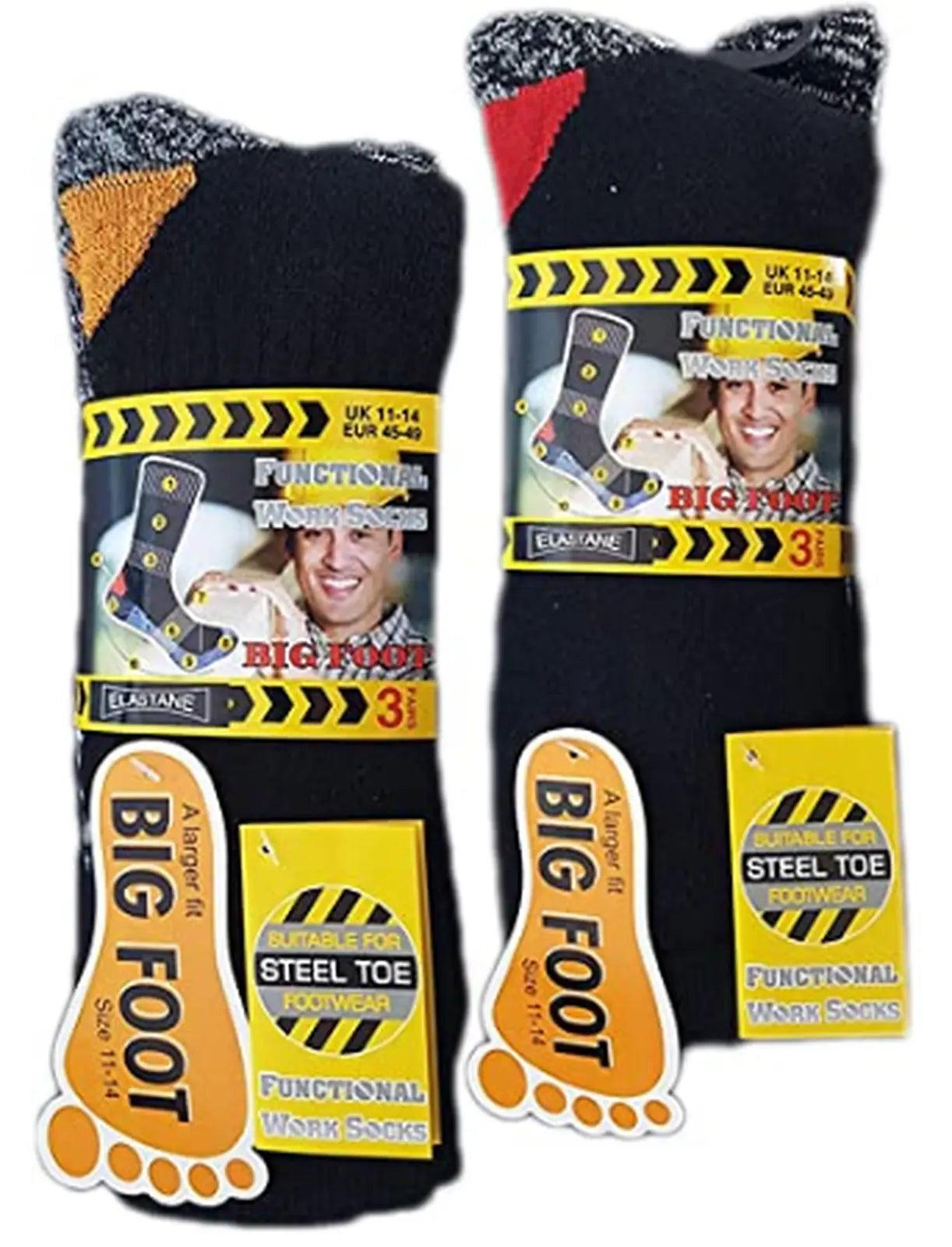 Best Functional Mens Work Socks | Super Soft and Comfortable Cotton Socks Mens | Durable Socks Men's | Big Foot Socks for Men 11-14 UK