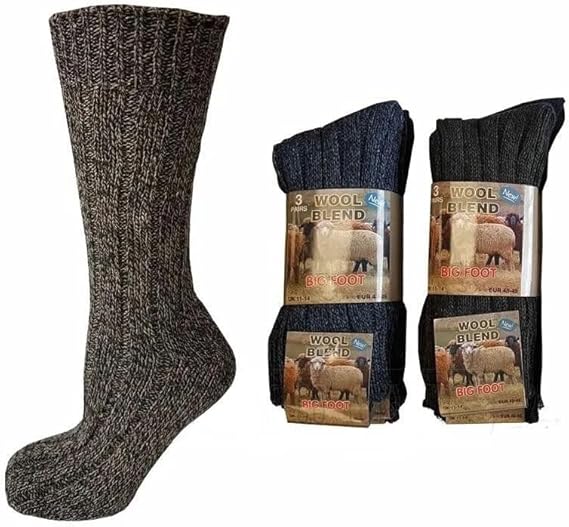 Thermal Socks Mens | Best Thermal Socks for Men | Mid Calf Thermal Socks | Winter Extra Warm Socks Mens | Hiking Boot Chunky Wool Socks Mens Uk 6-11