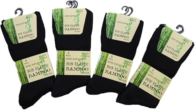 Best Non Binding Men's Socks | Black Bamboo socks | Non Binding Mens Socks | Ultra Fine Honeycomb Bamboo Socks Mens UK 6-11