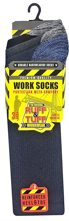 Mens Work Socks | Heavy Duty Work Socks | Mens Socks for Work | Storm Ridge Mens Socks | Cushioned Big Foot Work Socks Mens Uk 11-14