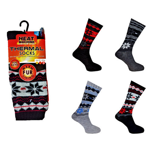 Thermal Socks Mens | Warm Winter Socks Men's | Thermal Socks Wool | Soft 2.3 Tog Fur Lined | Thick Slipper Socks UK 6-11