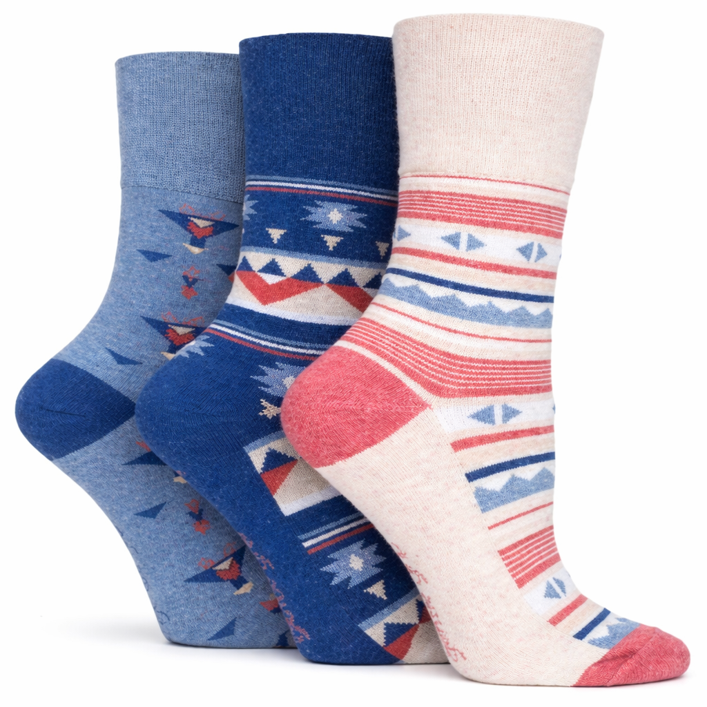 Gentle Grip Non Binding Socks Women's | Non-Elastic Cotton Rich No Binding Socks | Best Socks for Women | Super Soft Mid Calf Ladies Non Binding Socks 4-8 Uk