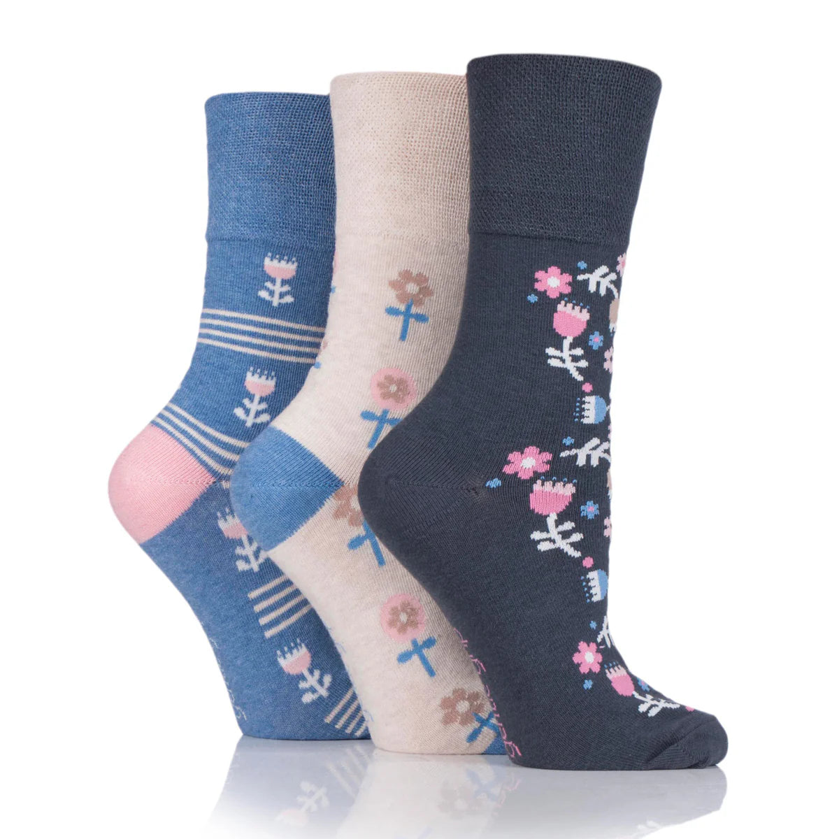 Gentle Grip Non Binding Socks Women | Non-Elastic Socks Women's | Cotton Rich Non Binding Socks | Premium Multicolored Ladies Socks | Soft Gentle Grip Womens Socks Uk 4-8