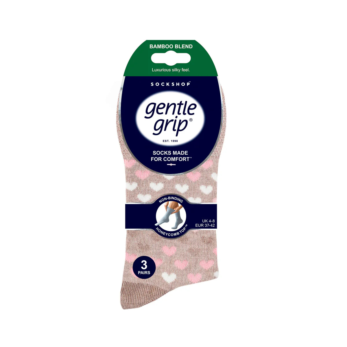Gentle Grip Bamboo Socks for Women | Premium Non Elastic Women Socks | Ladies Bamboo Socks | Super Soft Mid Calf Women’s Socks UK 4–8