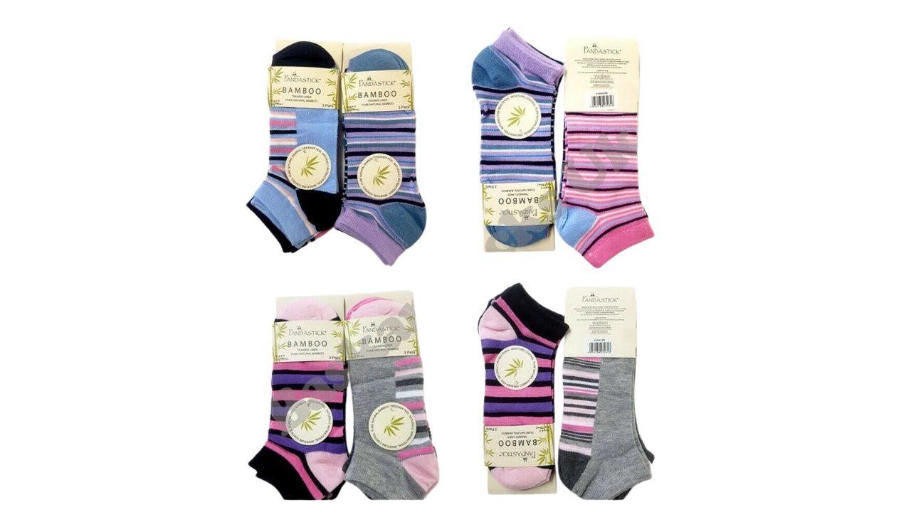 Panda Stick Best Bamboo Socks for Women | Premium Non Elastic Women Socks | Ladies Bamboo Socks | Natural Bamboo Trainer Liner & Spot Socks UK 4–8