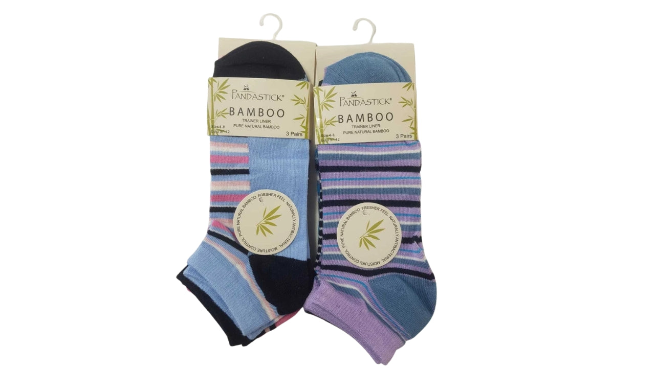 Panda Stick Best Bamboo Socks for Women | Premium Non Elastic Women Socks | Ladies Bamboo Socks | Natural Bamboo Trainer Liner & Spot Socks UK 4–8