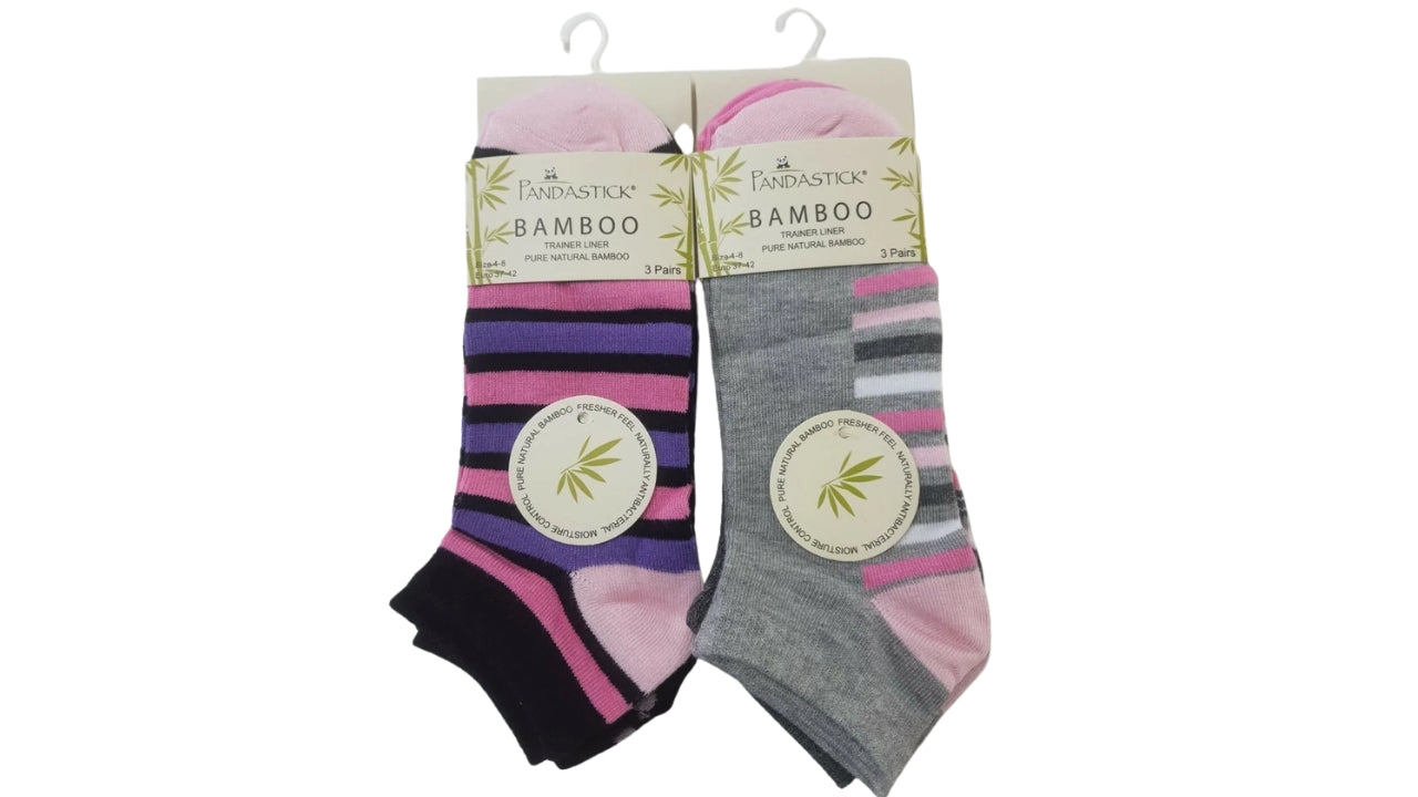 Panda Stick Best Bamboo Socks for Women | Premium Non Elastic Women Socks | Ladies Bamboo Socks | Natural Bamboo Trainer Liner & Spot Socks UK 4–8