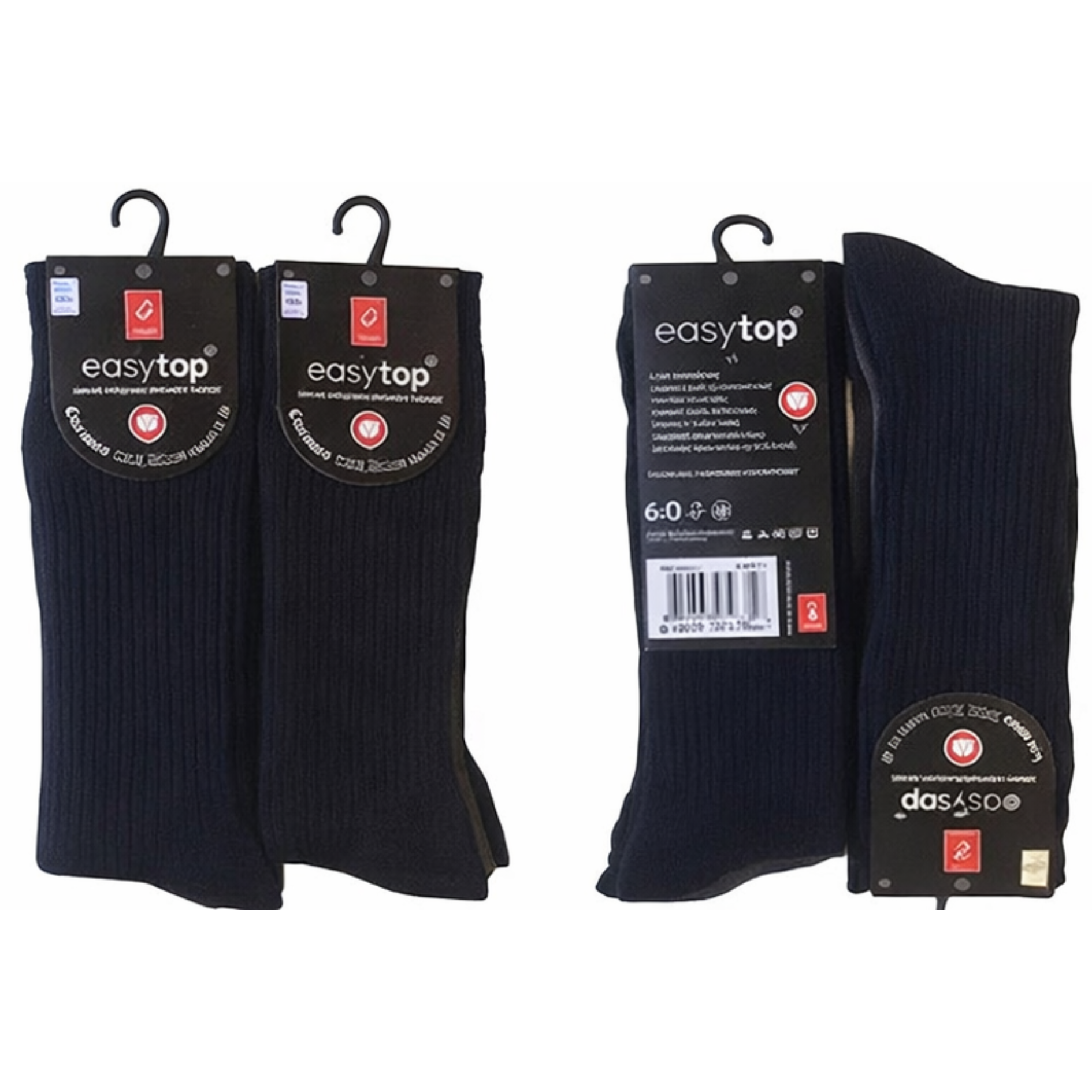Premium Non Elastic Diabetic Socks | Best Non Binding Loose Top Black Socks Mens | Non Binding Socks Men's | Non-Elastic Cotton Rich No Binding Socks | Super Soft Mid Calf Men's Non Binding Socks | 6-11 UK
