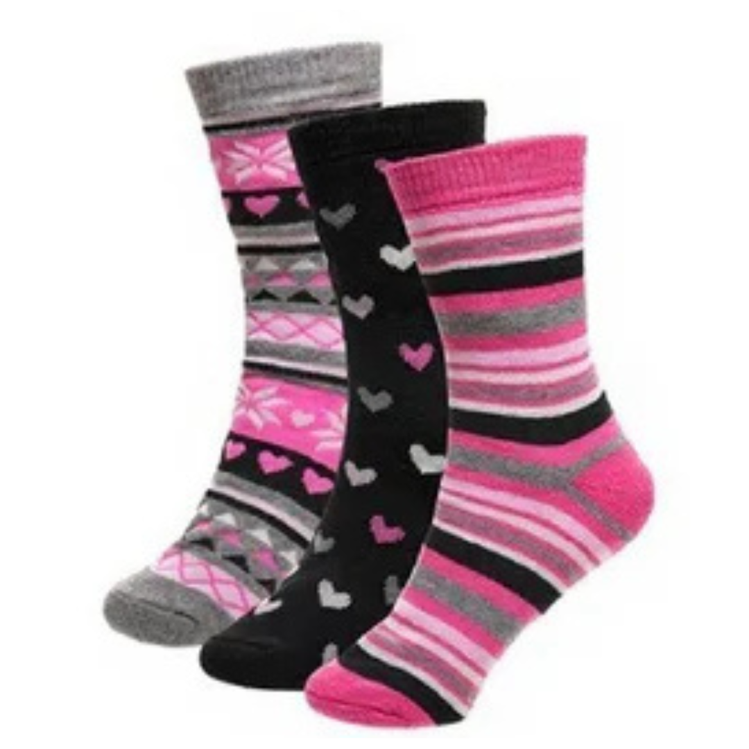 Best Thermal Socks Womens | Ultra Warm Socks for Women | Assorted Snowflake / Striped Winter Socks for Women 4-8 UK