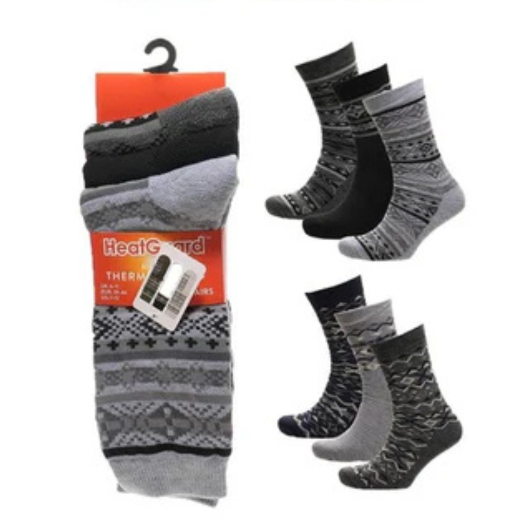 Thermal Socks Mens | Warm Winter Socks Men's | Thermal Socks Wool | Premium Mens Thermal Socks Assorted Paterned | Warm Winter Socks UK 6–11