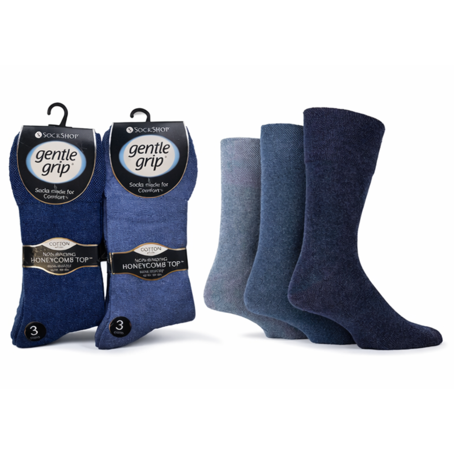 Non Binding Men's Socks | Men's Non Binding Crew Socks| Men's Gentle Grip Socks Big Foot | Cotton Rich Non Binding Honeycomb Top Uk 12-14