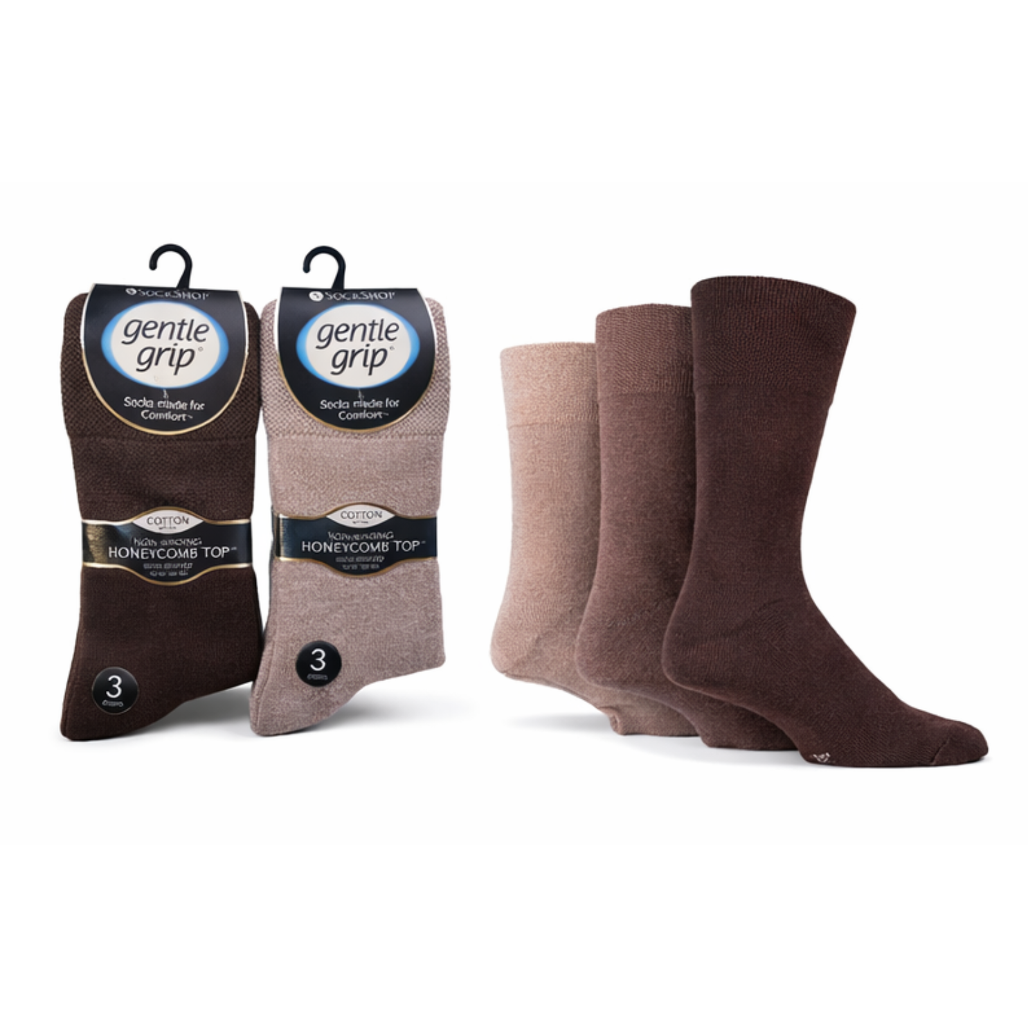 Non Binding Men's Socks | Men's Non Binding Crew Socks| Men's Gentle Grip Socks Big Foot | Cotton Rich Non Binding Honeycomb Top Uk 12-14