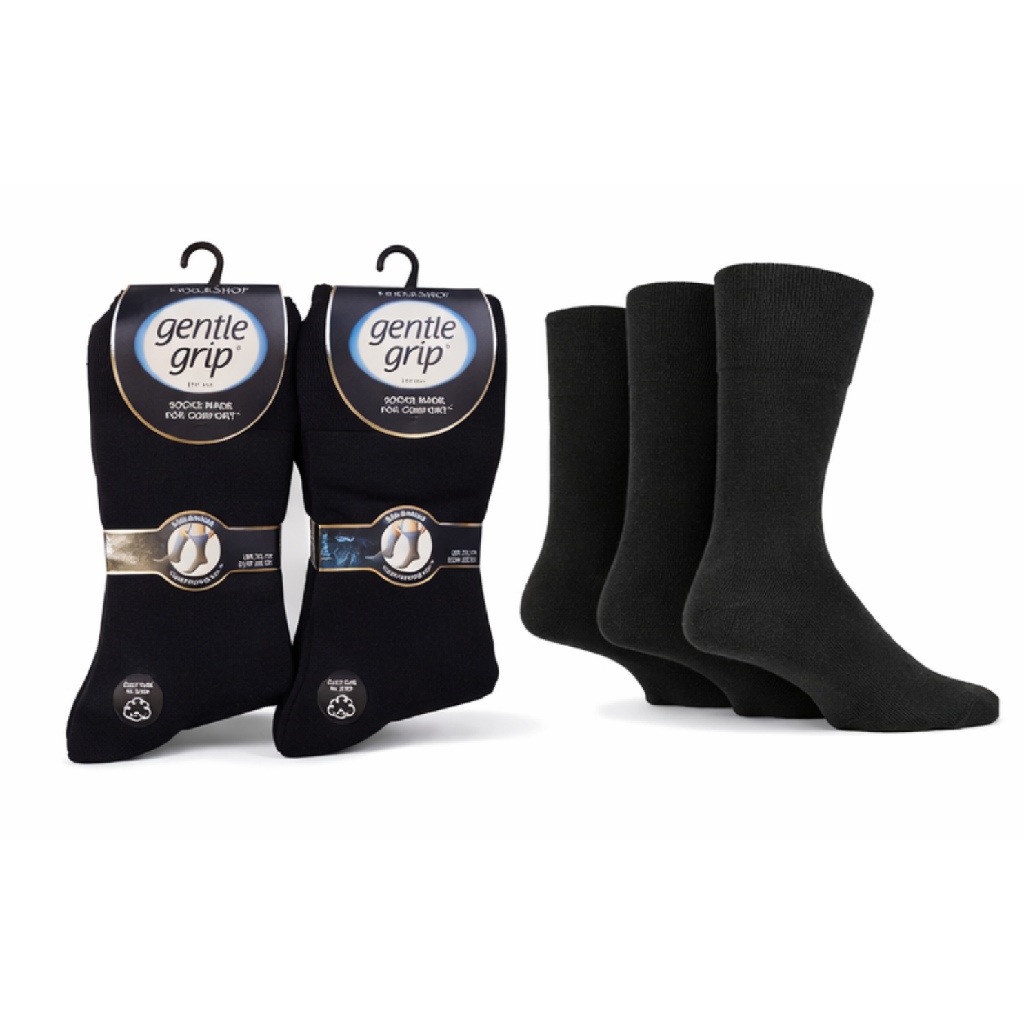 Non Binding Men's Socks | Men's Non Binding Crew Socks| Men's Gentle Grip Socks Big Foot | Cotton Rich Non Binding Honeycomb Top Uk 12-14