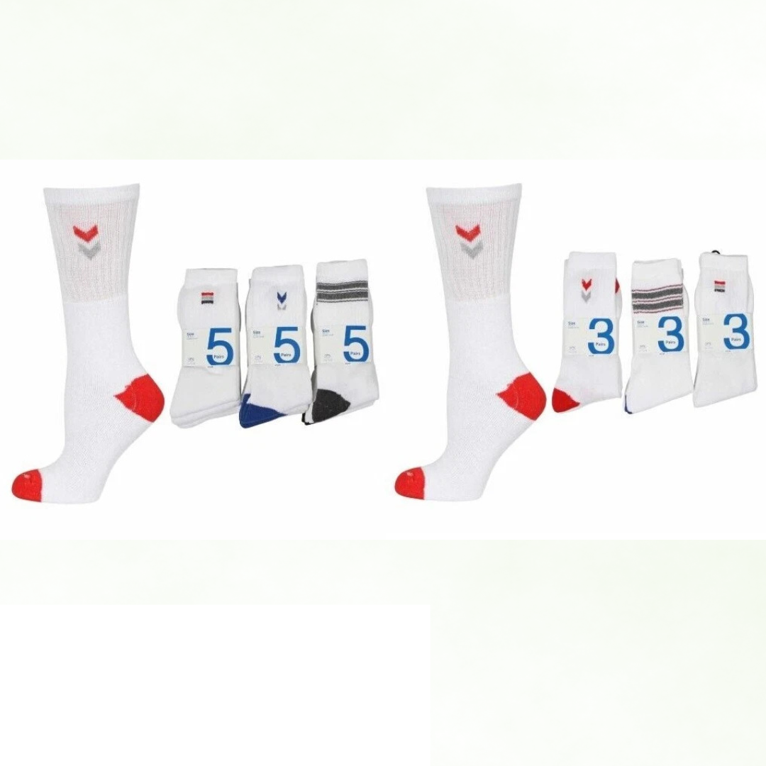 Sport Socks Men | Mens Trainer Socks | Best Sports Socks Mens | Premium Cotton Socks Mens, White Motif Sports Socks Mens UK 6-11