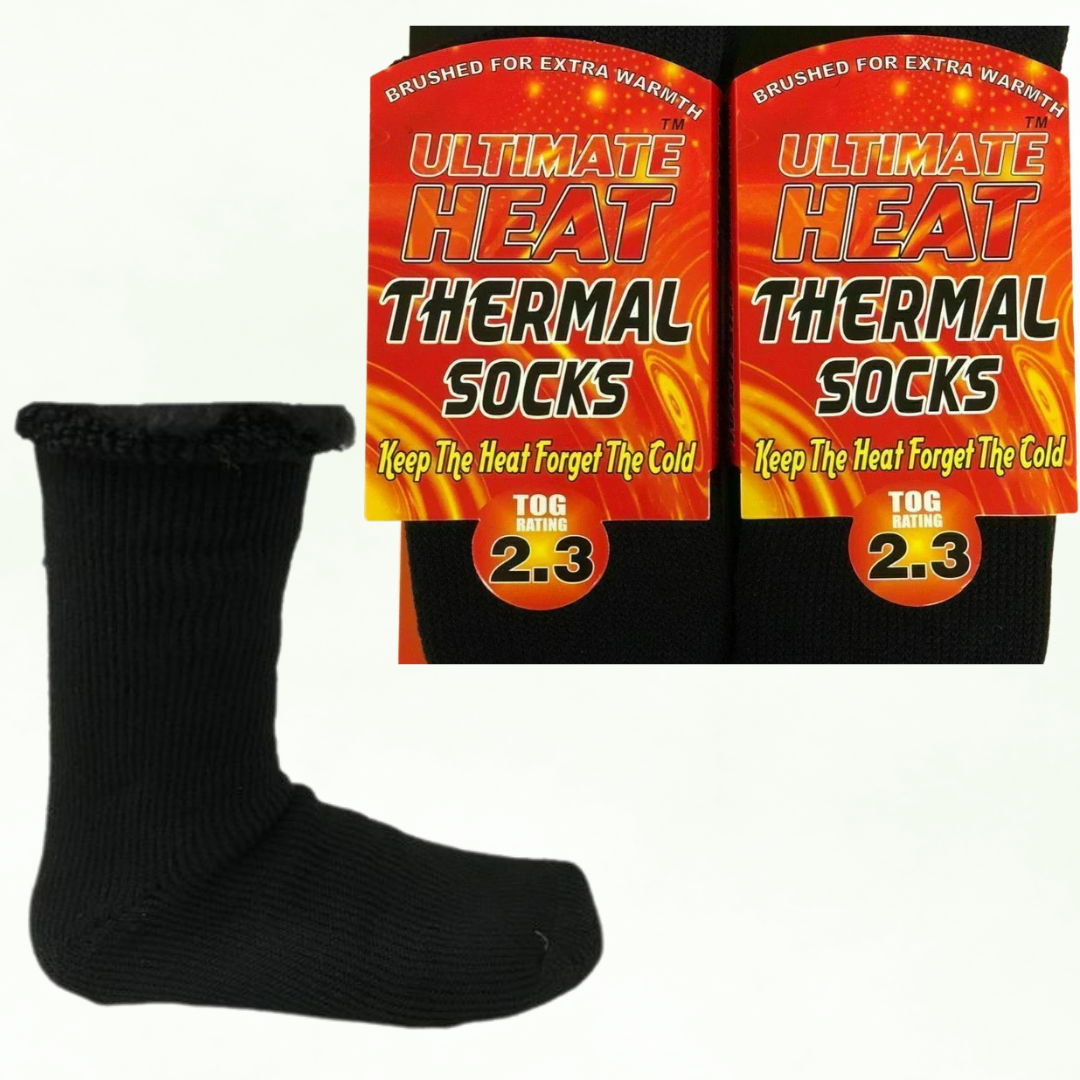 Best Thermal Socks for Men | Mens Winter Socks |  Ultra Warm Mens Socks | Thermal Socks Mens | Ultimate Heat 2.3 Tog Winter Black Socks Uk 6-11