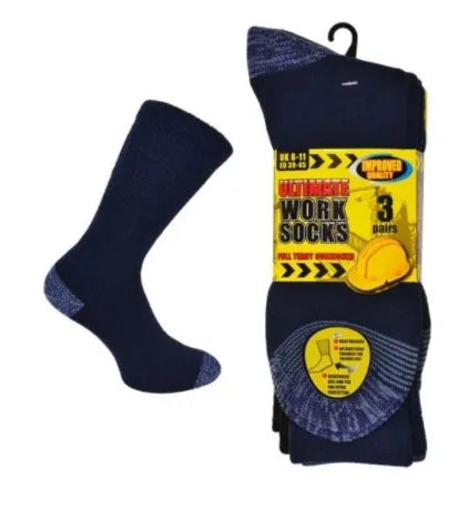Best Mens Socks | Black Socks Mens | Super Soft Ultimate Work Socks| Durable & Comfortable Full Terry Cushioned Socks Men's|  Men UK 6-11