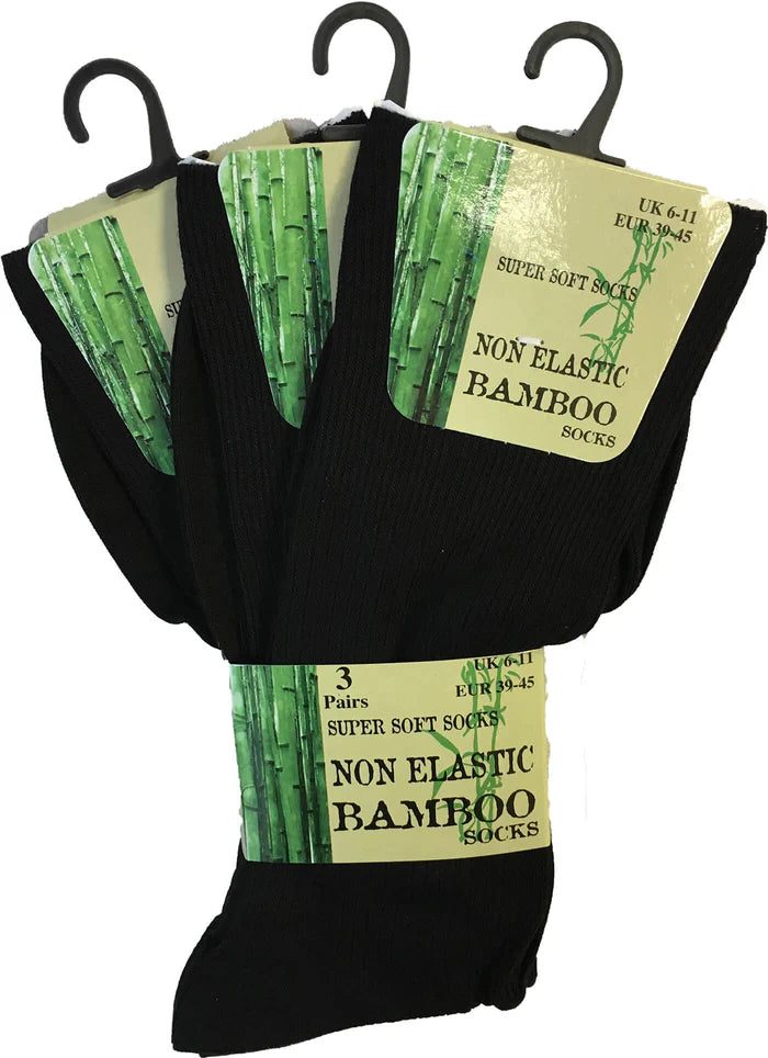 Best Non Binding Men's Socks | Black Bamboo socks | Non Binding Mens Socks | Ultra Fine Honeycomb Bamboo Socks Mens UK 6-11