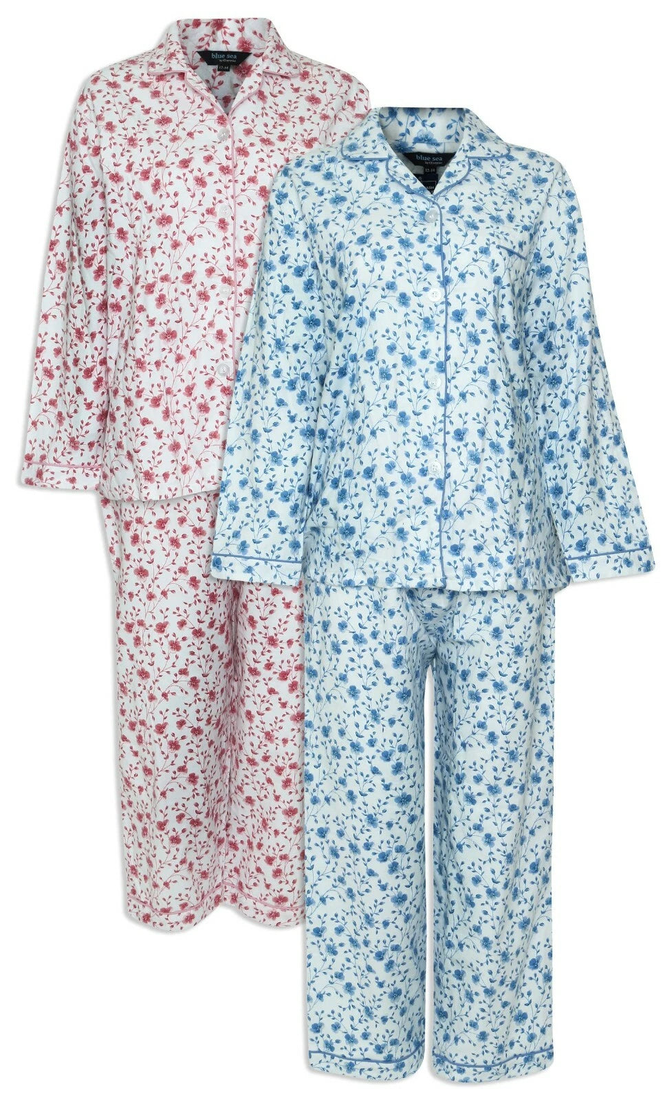 Nightdress for Womens | Long Sleeve Nightie | Full Sleeves Womens Pyjamas Set | Blue Seas by Champion Ladies Brushed Cotton Nightdress Size 12-26