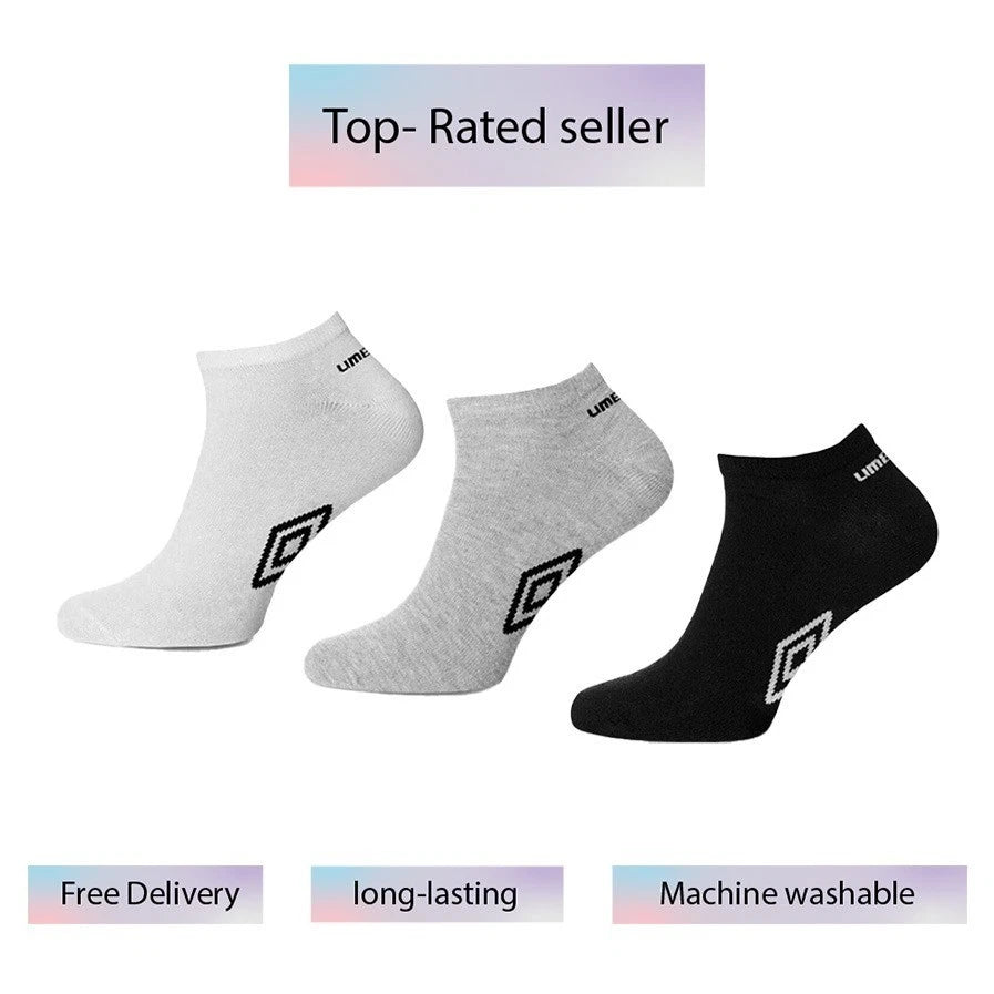 Best Ankle Socks for Men | Mens Trainer Socks | Premium Mens Socks | Mens Official Summer Umbro Trainer Liner Socks | Ankle Socks White Black Size 6-11