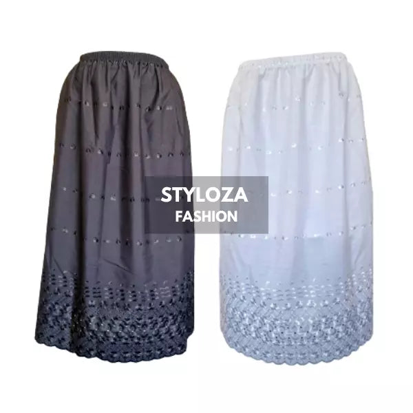 Ladies Half Slip | Women Underskirt | Ladies Poly Cotton Waist | Half Slip Underskirt Embroidered 27 Length Size 10-28