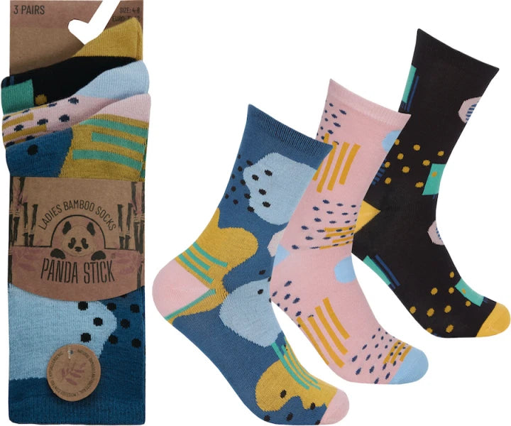 Best Bamboo Socks for Women | Premium Non Elastic Women Socks | Ladies Bamboo Socks | Soft Abstract Designs Bamboo Crew Socks | UK 4-8