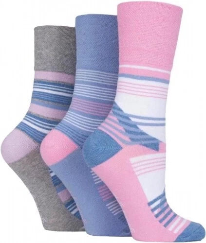 Gentle Grip Non Binding Socks Women's | Non-Elastic Cotton Rich No Binding Socks | Best Socks for Women | Super Soft Mid Calf Ladies Non Binding Socks 4-8 Uk