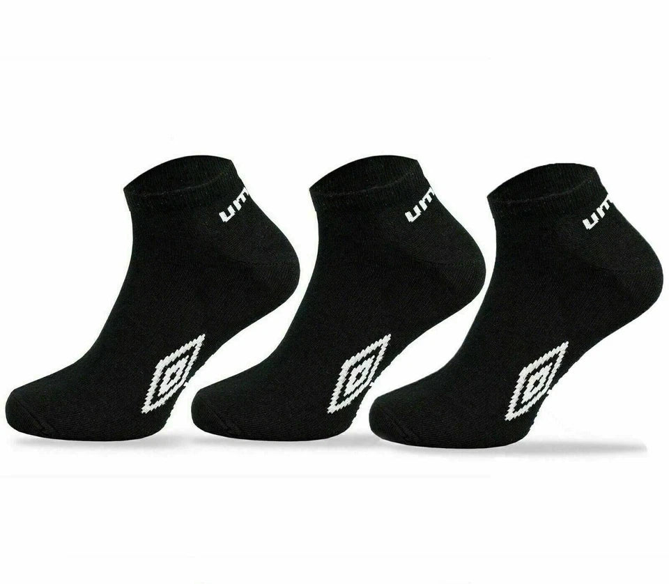 Best Ankle Socks for Men | Mens Trainer Socks | Premium Mens Socks | Mens Official Summer Umbro Trainer Liner Socks | Ankle Socks White Black Size 6-11