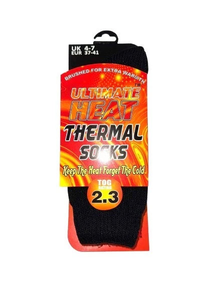 Best Thermal Socks for Men | Mens Winter Socks |  Ultra Warm Mens Socks | Thermal Socks Mens | Ultimate Heat 2.3 Tog Winter Black Socks Uk 6-11