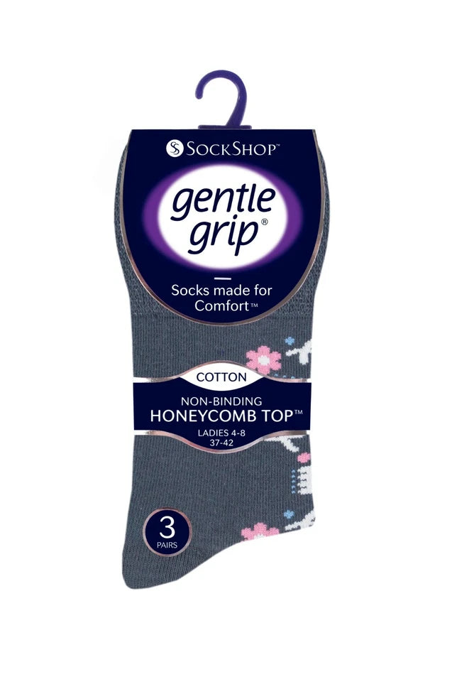 Gentle Grip Non Binding Socks Women | Non-Elastic Socks Women's | Cotton Rich Non Binding Socks | Premium Multicolored Ladies Socks | Soft Gentle Grip Womens Socks Uk 4-8